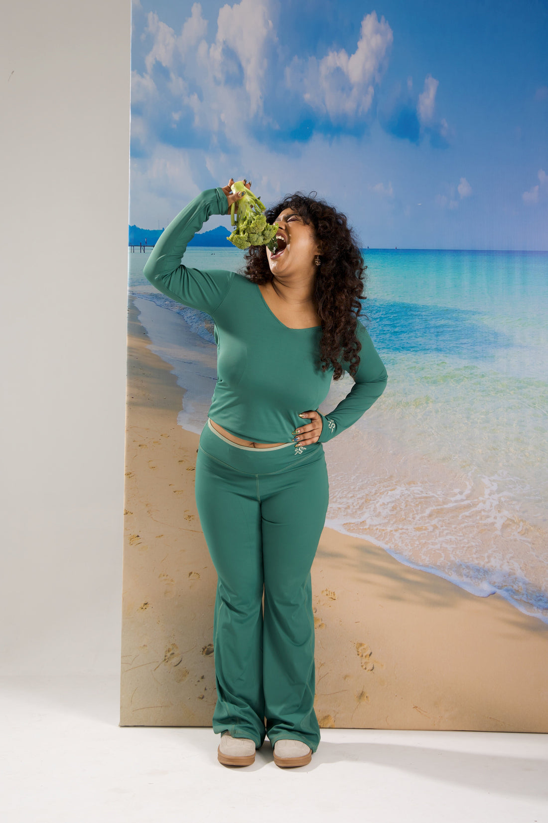 Flare Pants in green